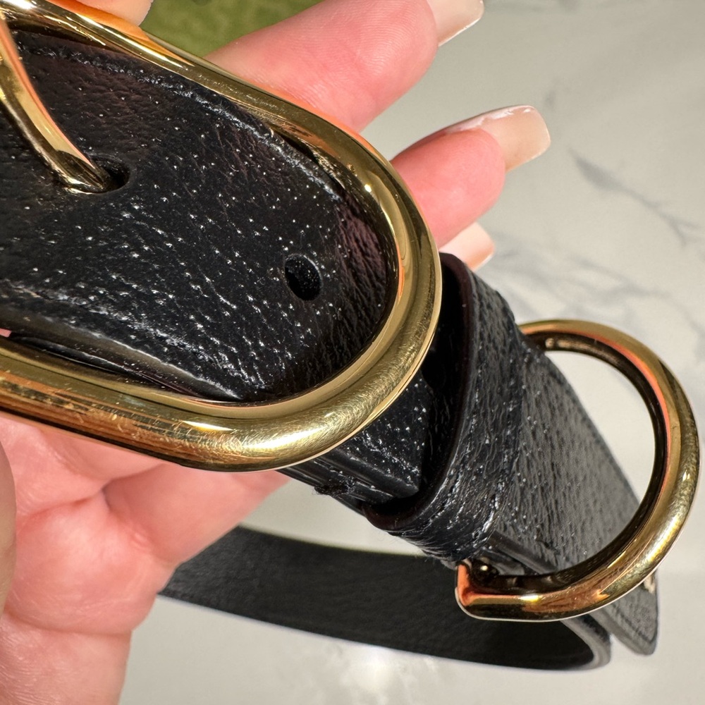 Authentic NEW Beautiful Black Leather Gucci Dog Collar w/ box Size XL - Picture 9 of 9
